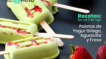 Rezept für leckeren Low Carb KETO Frozen Yogurt, Avocado und Erdbeeren
