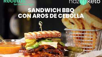 Receta de Sandwich Keto BBQ con Aros de Cebolla, Delicioso y Bajo en Carbohidratos